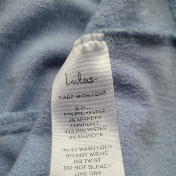 Lulus Light Blue Eyelet Peplum Cami Top Small - Picture 8 of 8